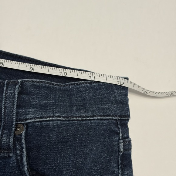 7 For All Mankind Womens B Air Bootcut Crop Dark Wash Denim Jeans 25 Distressed - Picture 7 of 11